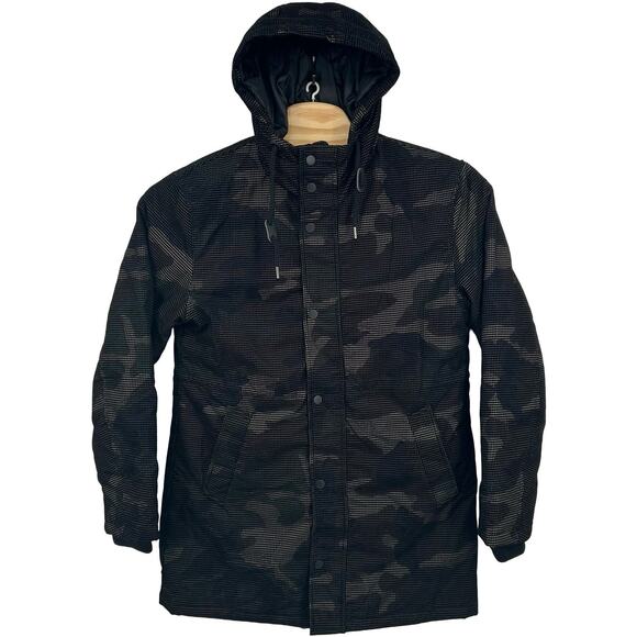 Men's Woodland Camouflage Brandit Grid Camo Parka Military Style Jacket Sz M